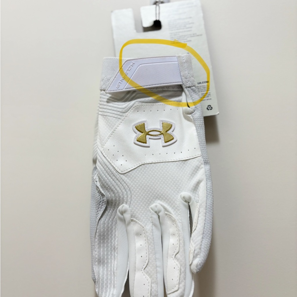 Under Armour Gray and White Batting Glove - Picture 6 of 7